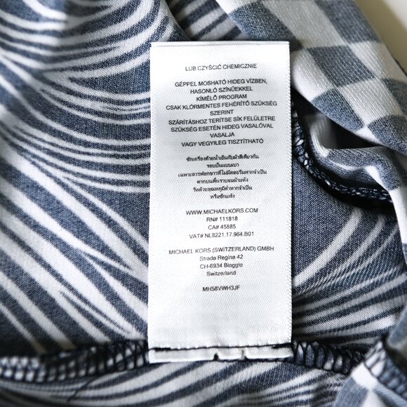 MICHAEL MICHAEL KORS Navy White Swirl Pattern Pull On Dress - Size Large - Picture 8 of 10